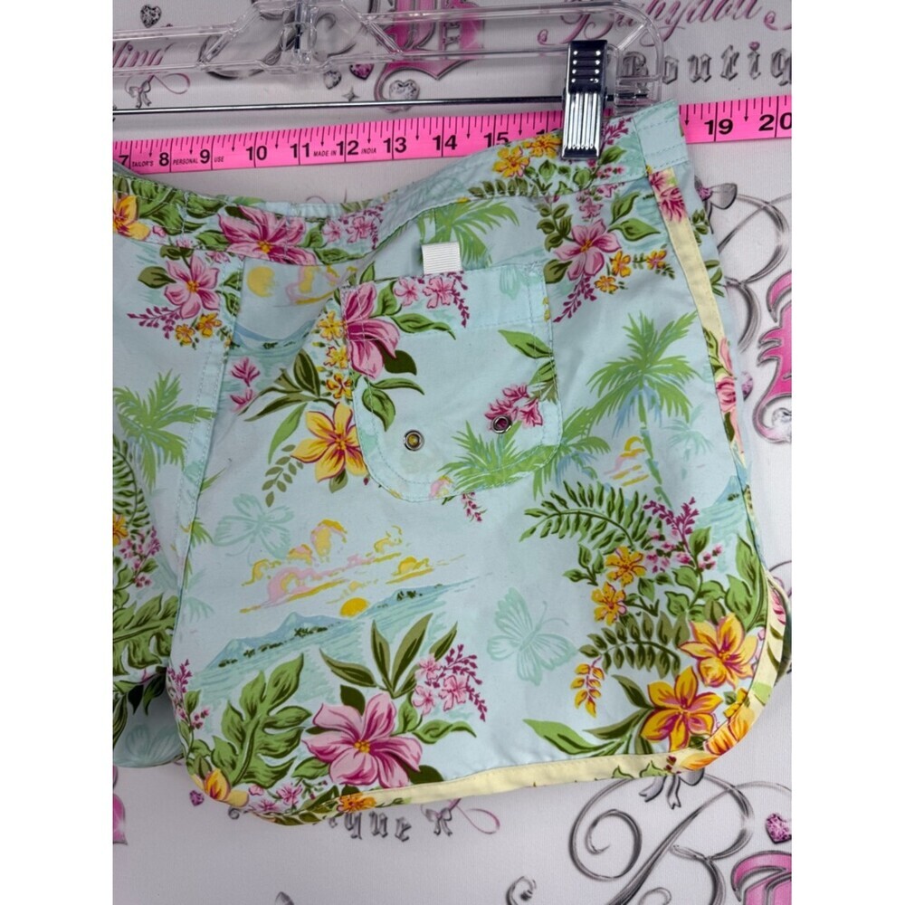 Roxy Women's Shorts Mint Floral Tropical with a back pocket, flowy, maximalism - Picture 6 of 8
